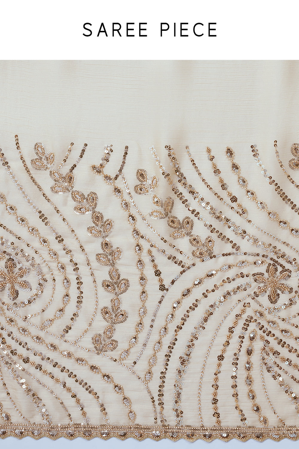 Gold Beige Cotton Silk Embellished Saree with Zari Work