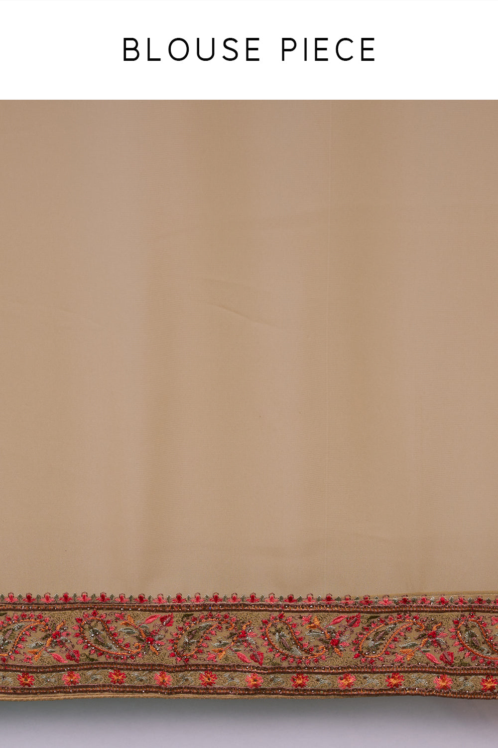 Multi Gold Viscose Georgette Saree with Paisley Embroidery and Unstitched Blouse