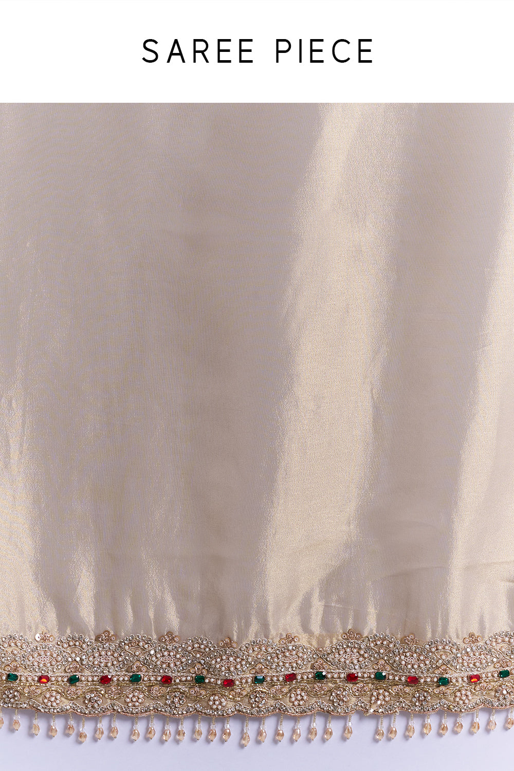 Gold Shimmer Organza Saree with Stitched Blouse
