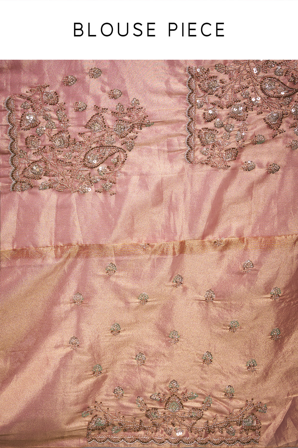 Gold Silk Saree with Embellished Border and Unstitched Blouse