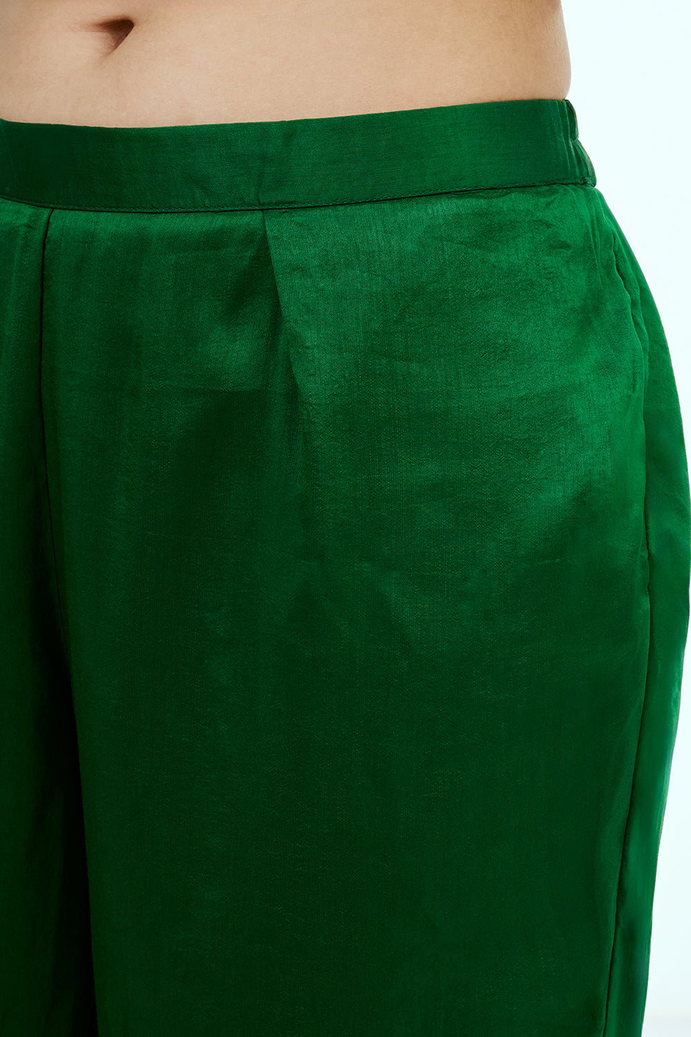 Green Art Silk Suit with Zardosi Work
