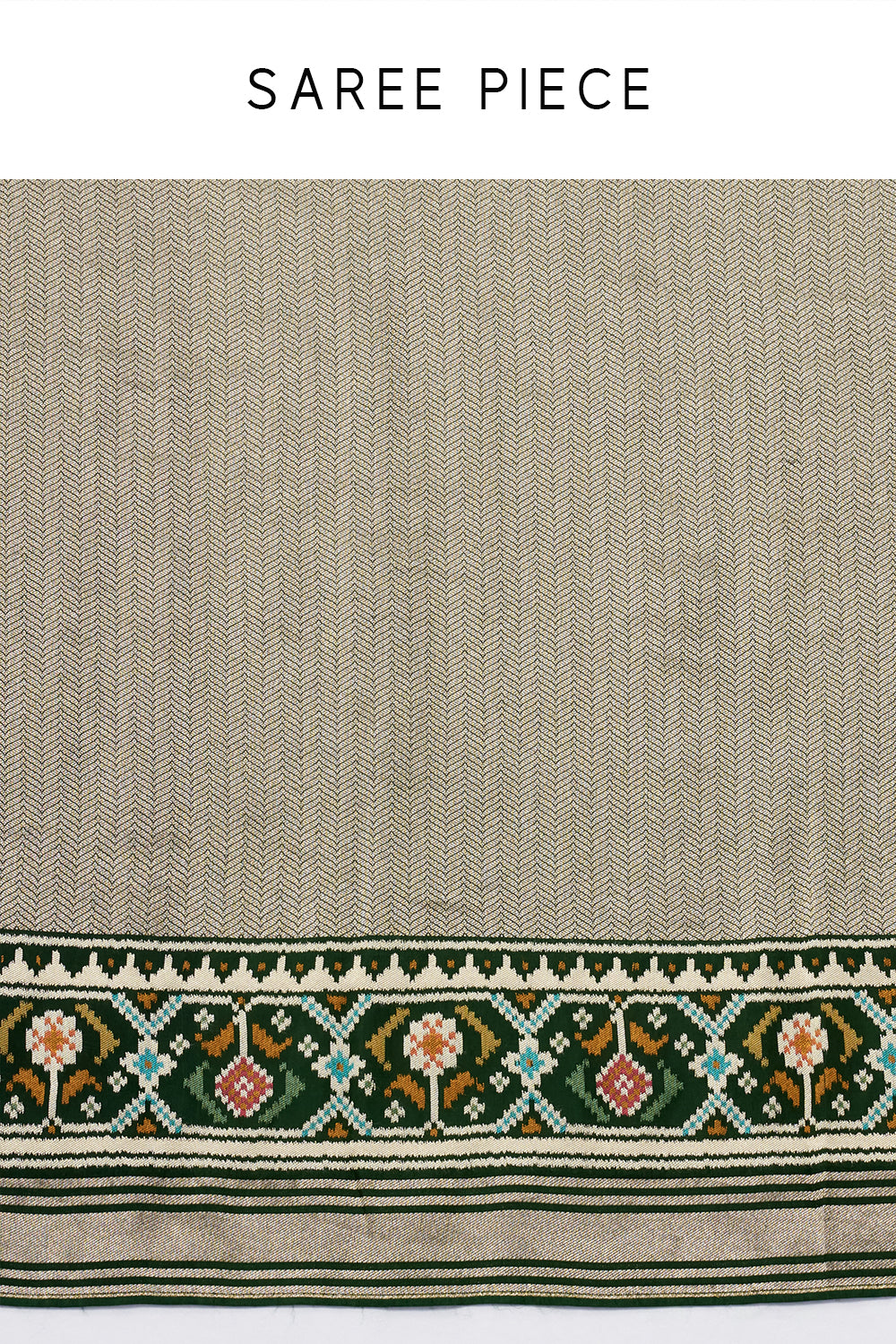 Green Jacquard Silk Saree with Patola Border