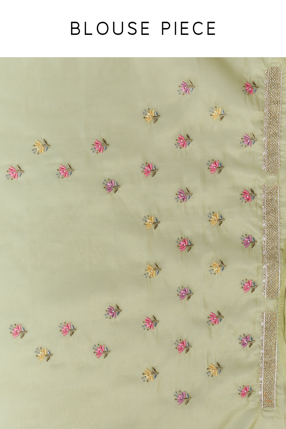 Green Organza Saree with Resham-Embroidered Border