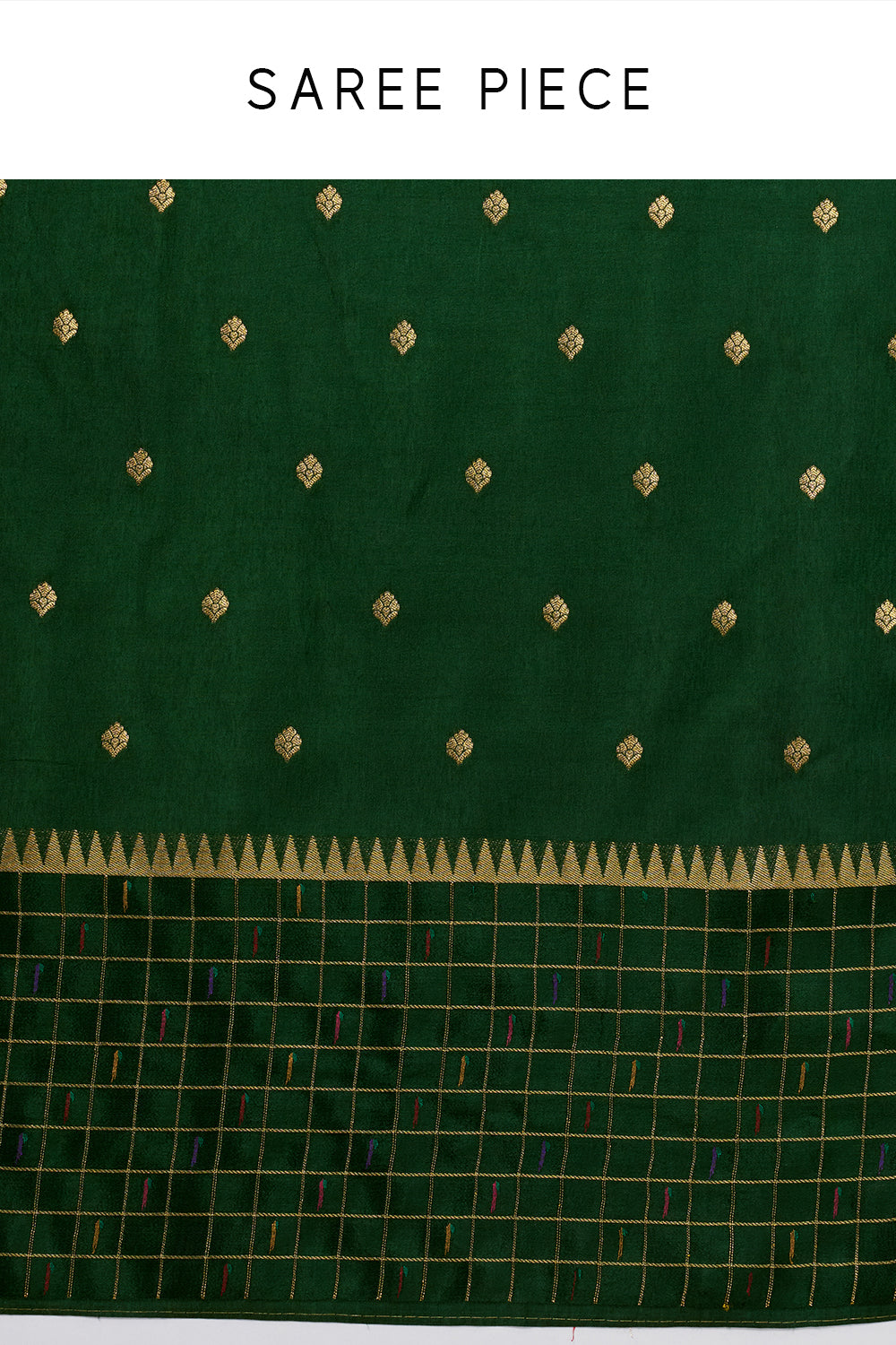 Green Satin Silk Saree with Zari Work