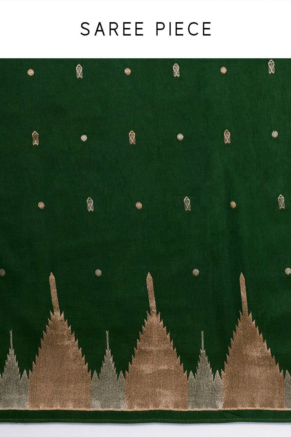 Green Silk Woven Saree with Nature Motifs
