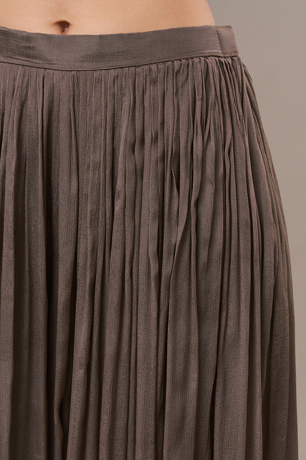 Grey Golden Coloured Tissue Palazzo Suit with Zardosi and Resham Work