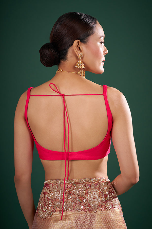 Hot Pink Art Silk Blouse