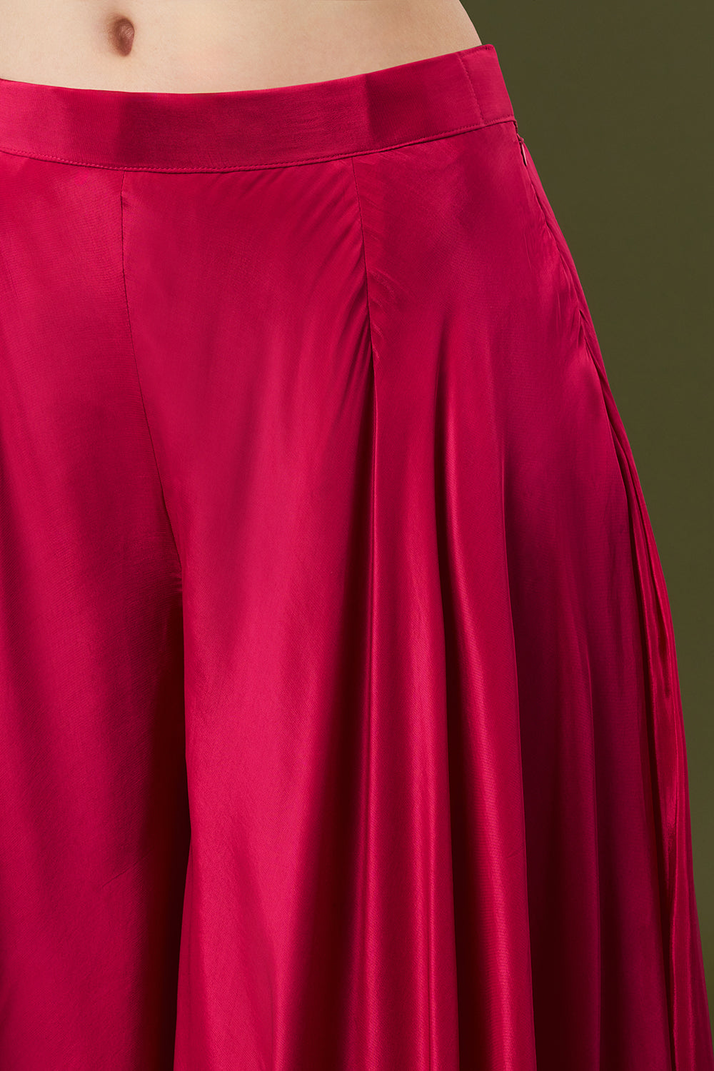 Hot Pink Banarasi Silk Palazzo Suit with Cutdana and Sequin Work