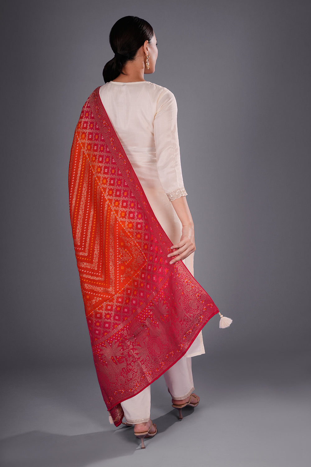 Ivory Banarasi Silk Kurta Set with Zari Embroidery