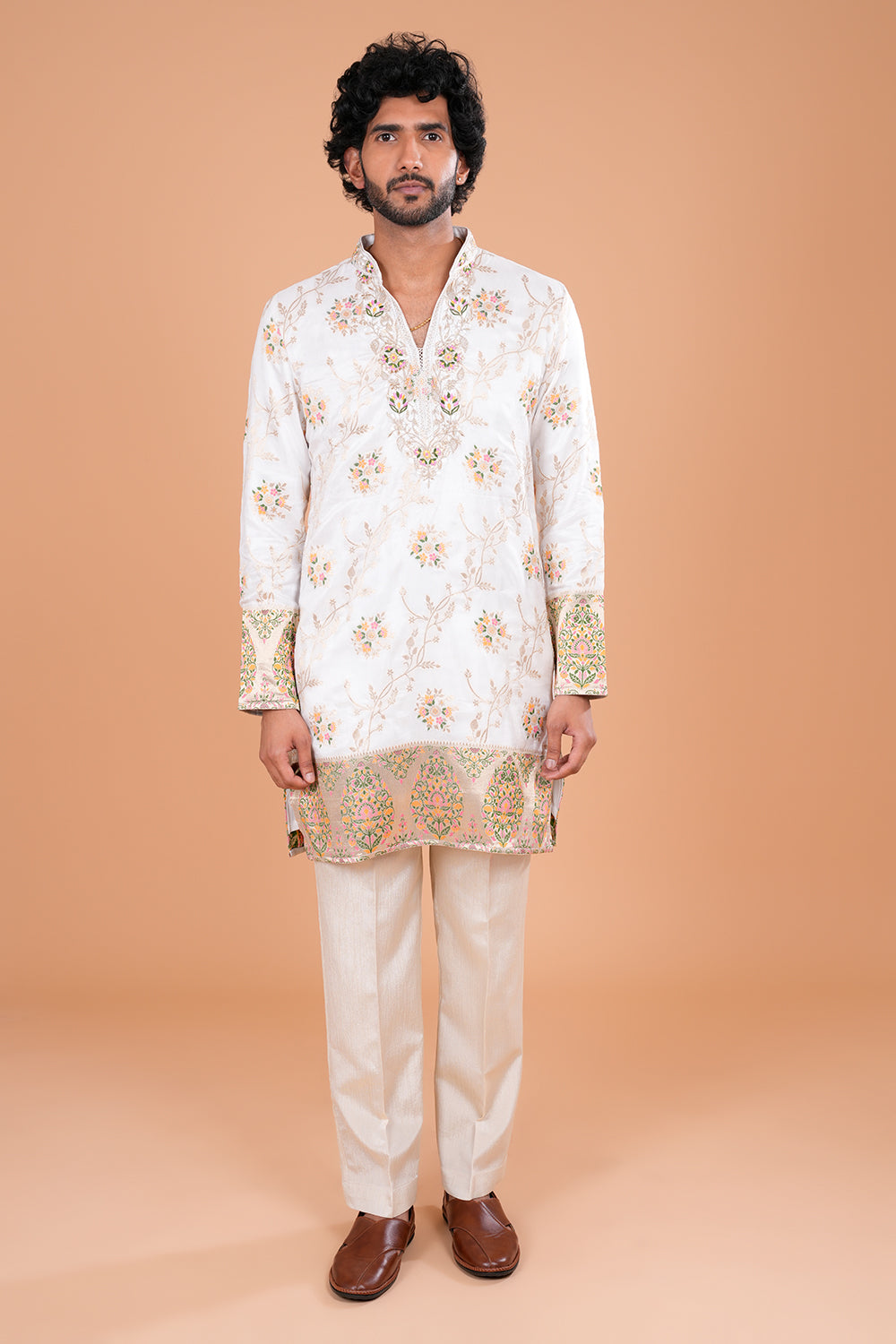Ivory Chanderi Silk Men's Kurta Set