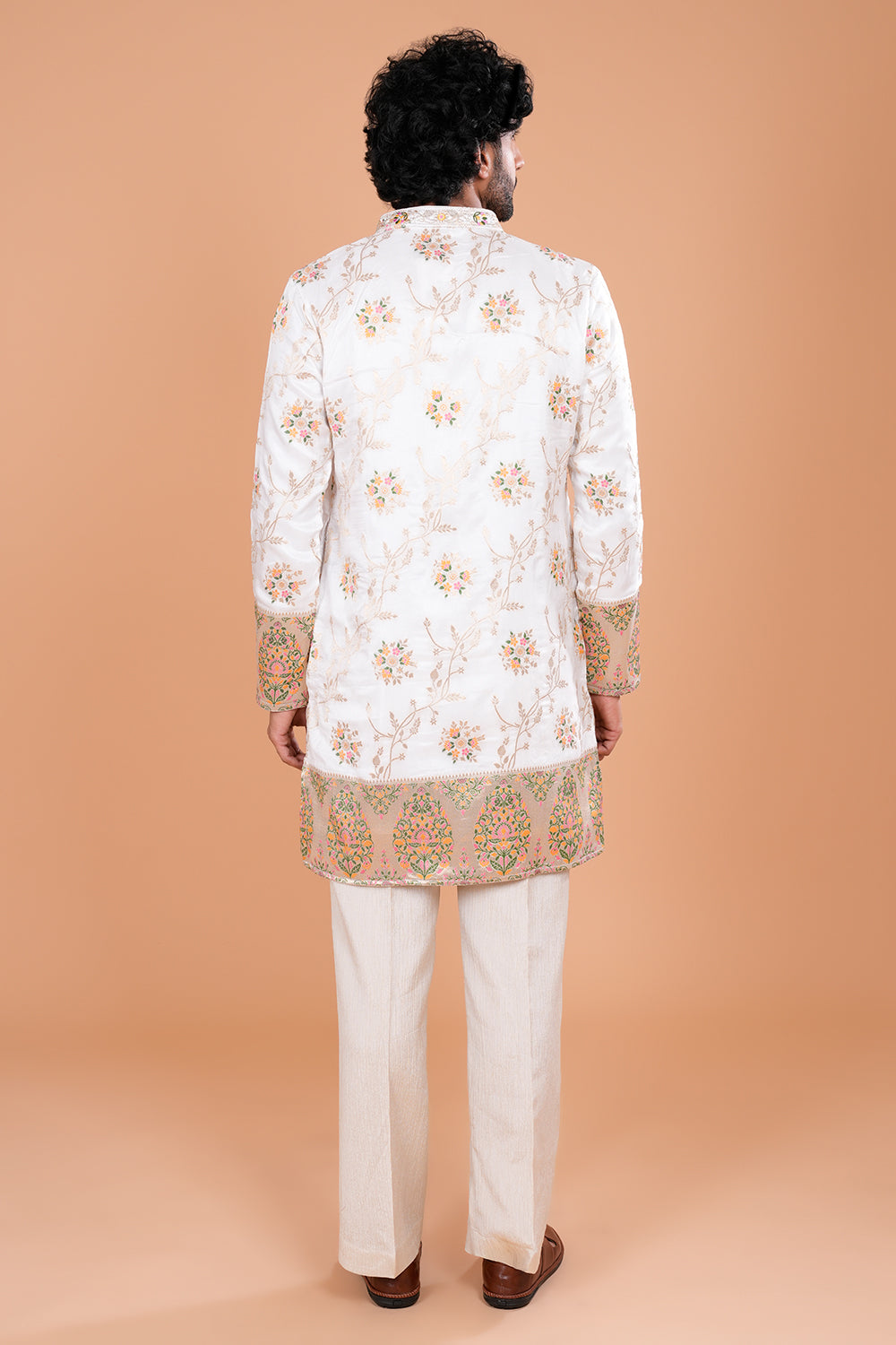 Ivory Chanderi Silk Men's Kurta Set