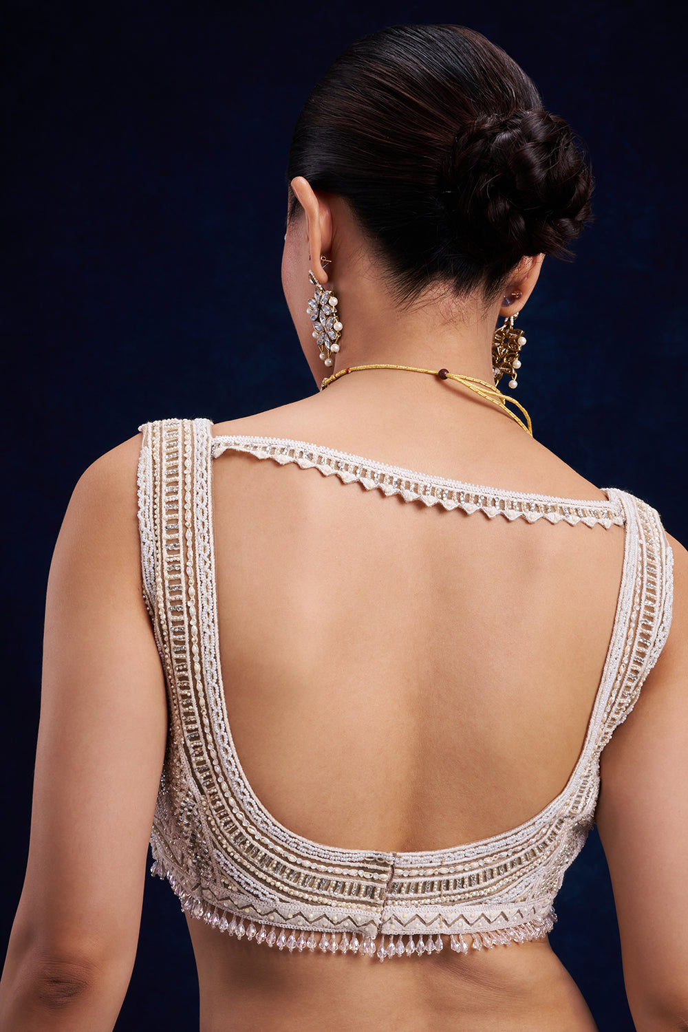 Ivory Gold Net Palazzo Set with Cutdana and Resham Work