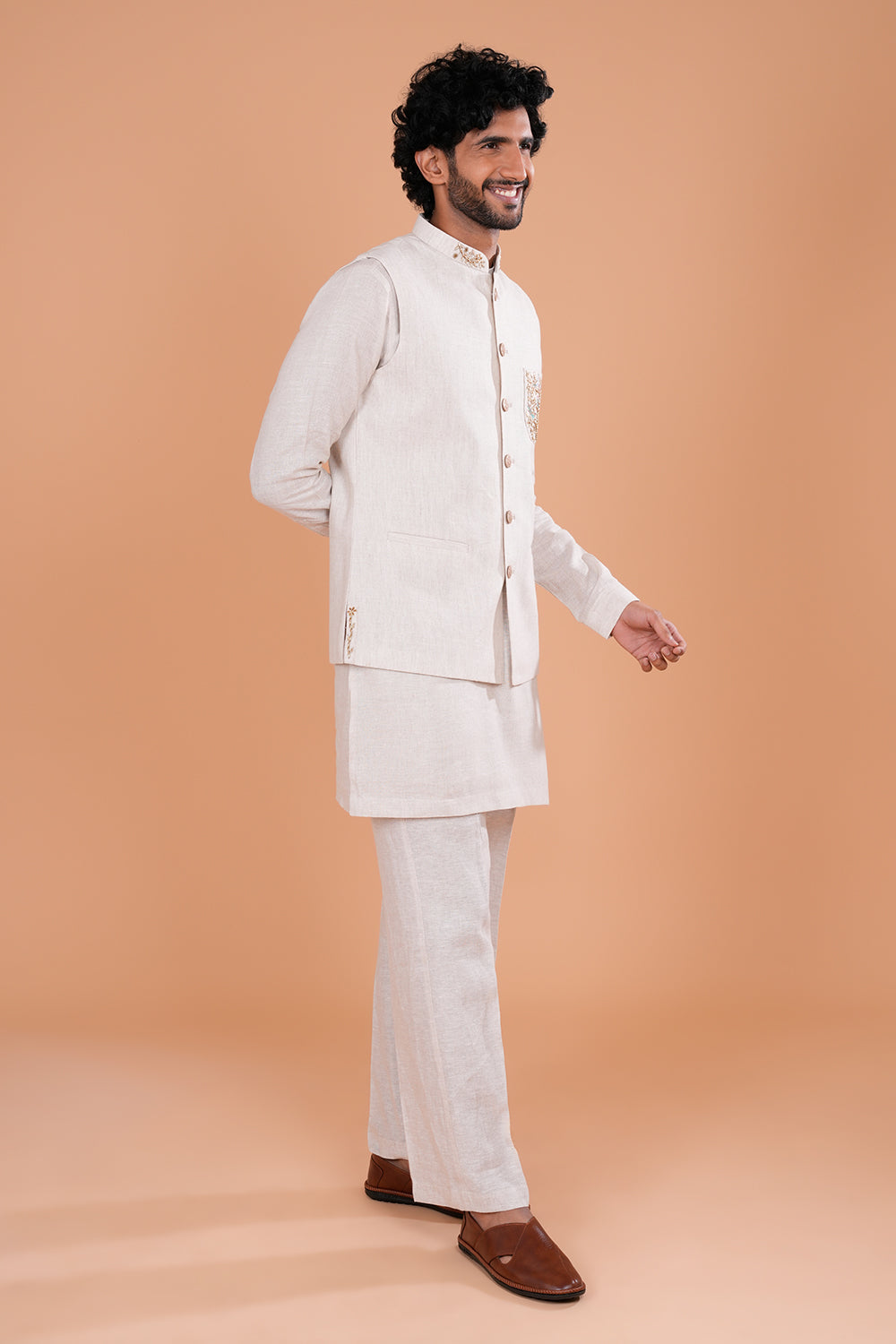 Ivory Heritage Embroidered Men's Koti Set