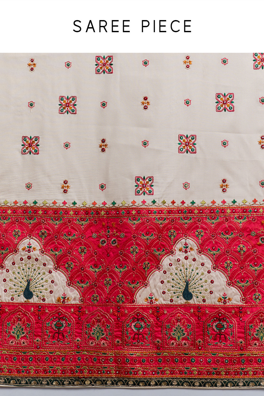Ivory Heritage Embroidered Saree
