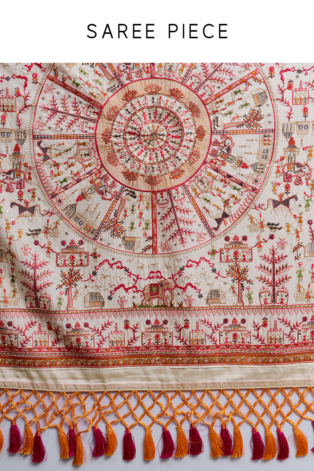 Ivory Heritage Silk Embroidered Saree
