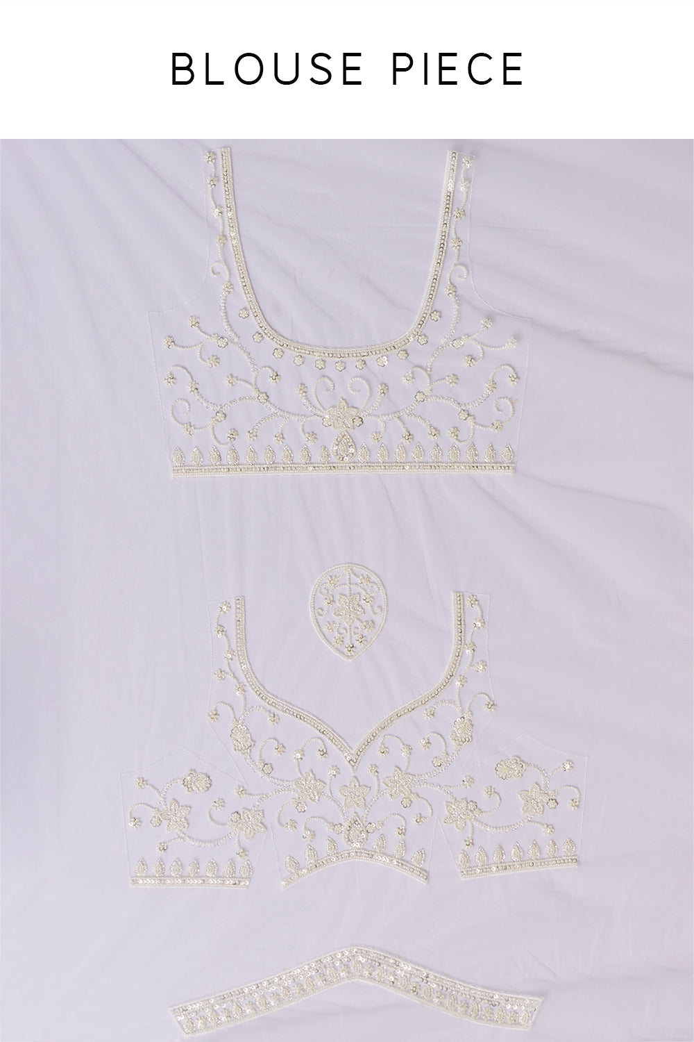 Ivory Net Embroidered Saree with Sequins and Cutdana Work