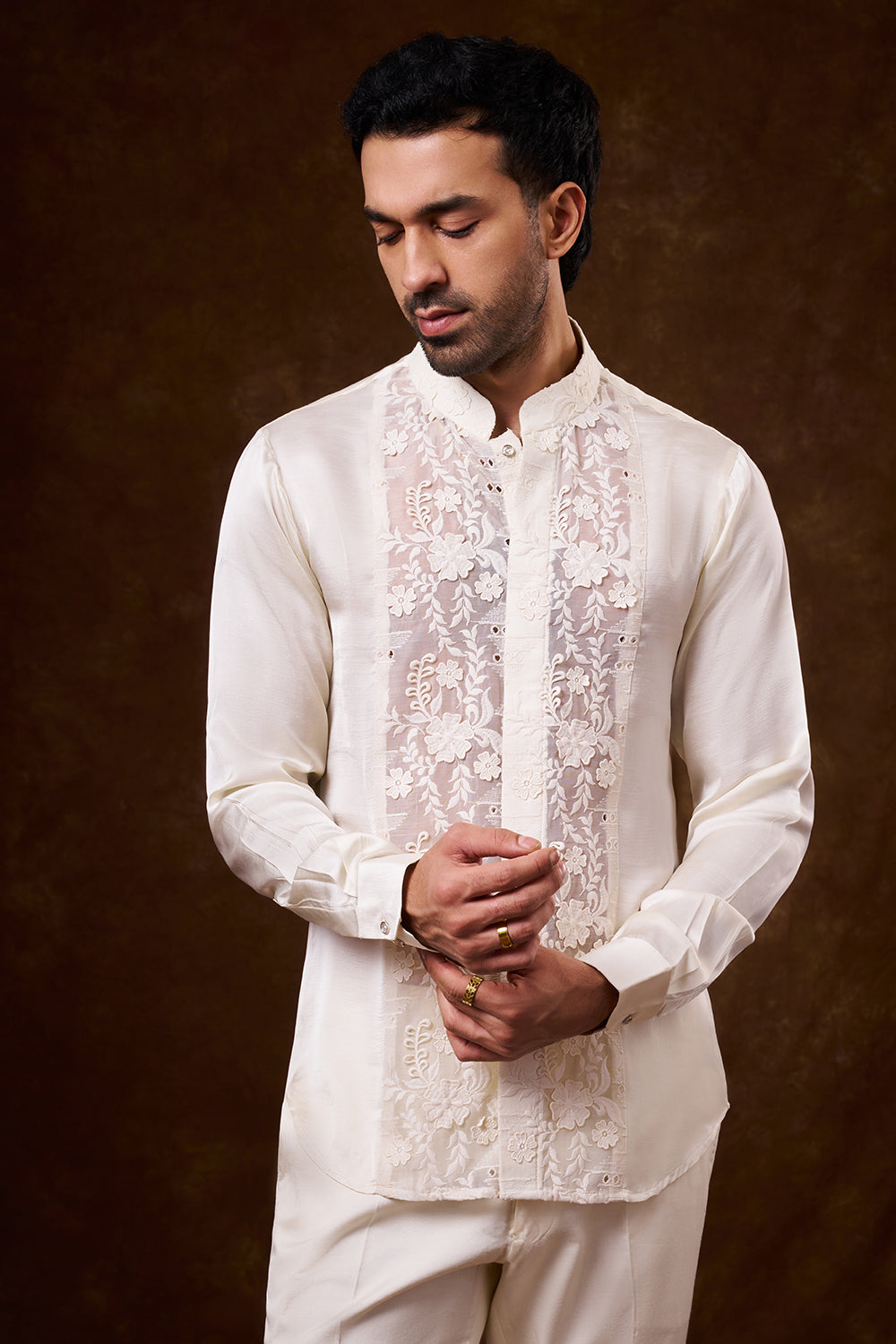 Ivory Nokia Silk Jodhpuri Set with Dori Work
