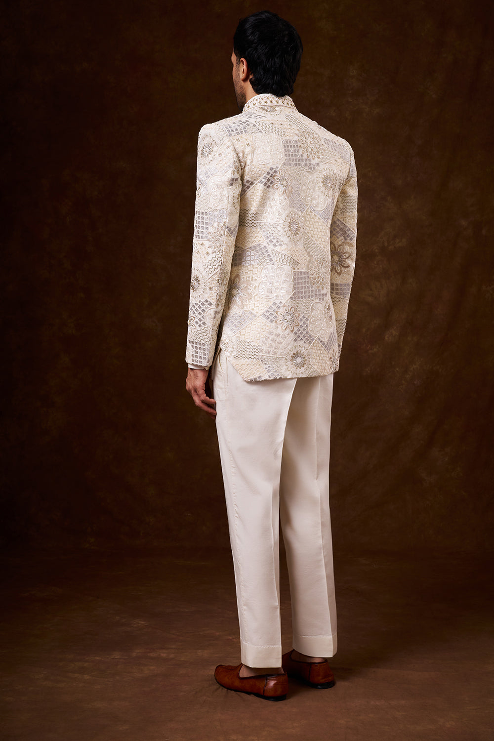 Ivory Nokia Silk Jodhpuri Set with Dori Work