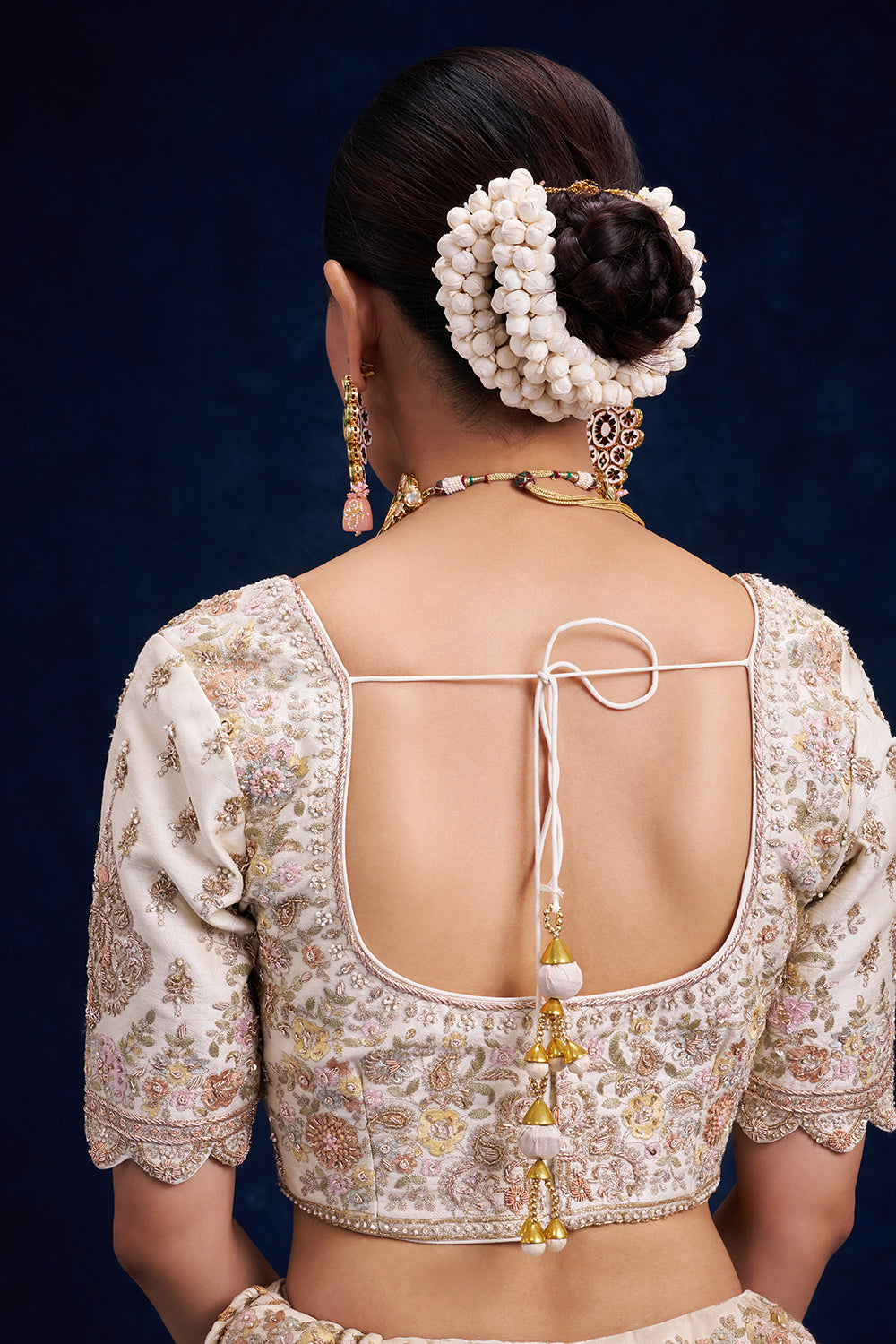Ivory Raw Silk Bridal Lehenga with Zari Work