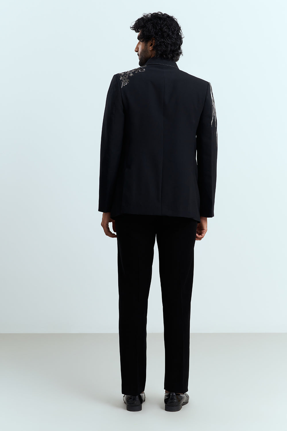 Jet Black Indo-Western Men's Suit Set