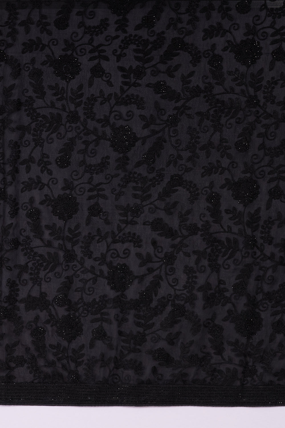 Jet Black Men's Silk Blend Indo-Western Set with Embroidered Stole