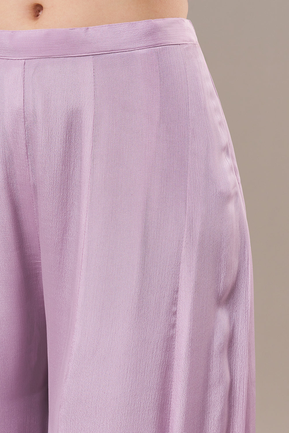 Lavender Chinon Palazzo Suit with Pearl and Zardosi Work