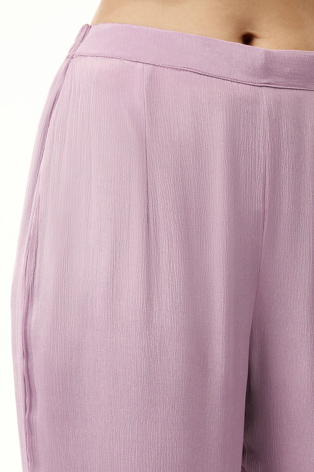 Lavender Chinon Sharara Set with Moti and Cutdana Work