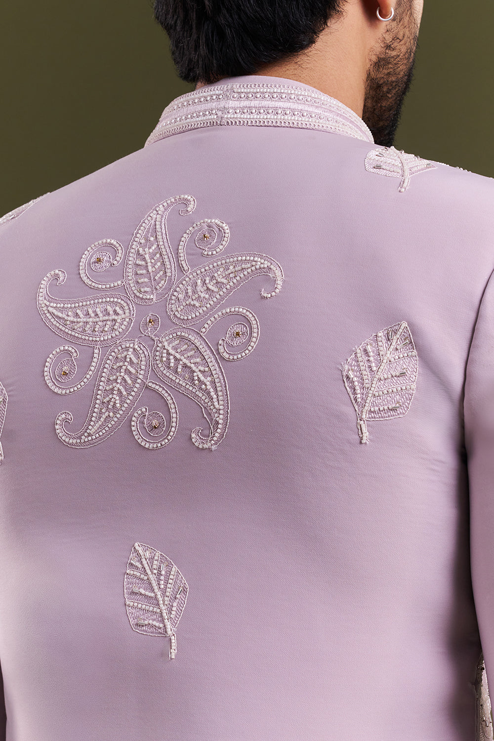 Lavender Japanese Armani Dori Work Men's Kurta with Jacket