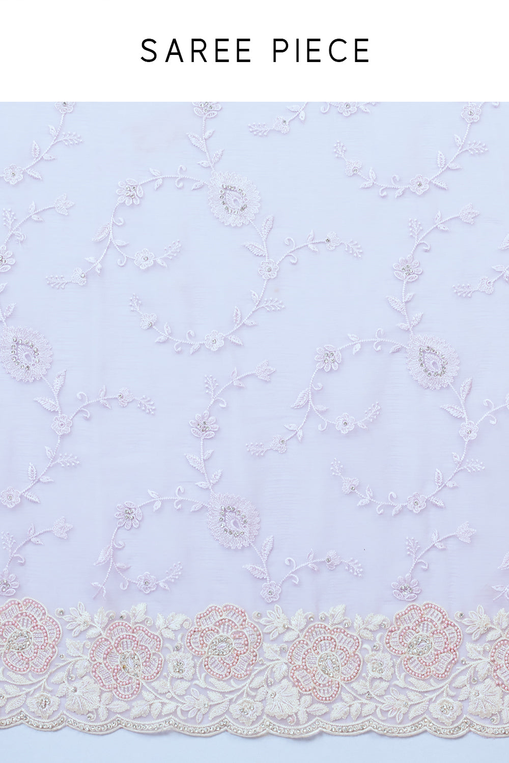 Lavender Organza Saree with Pearl Detailing