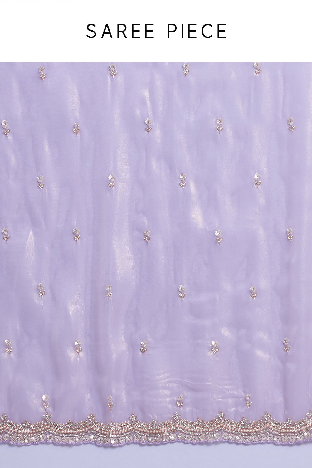Lavender Shimmer Organza Saree with Floral Border