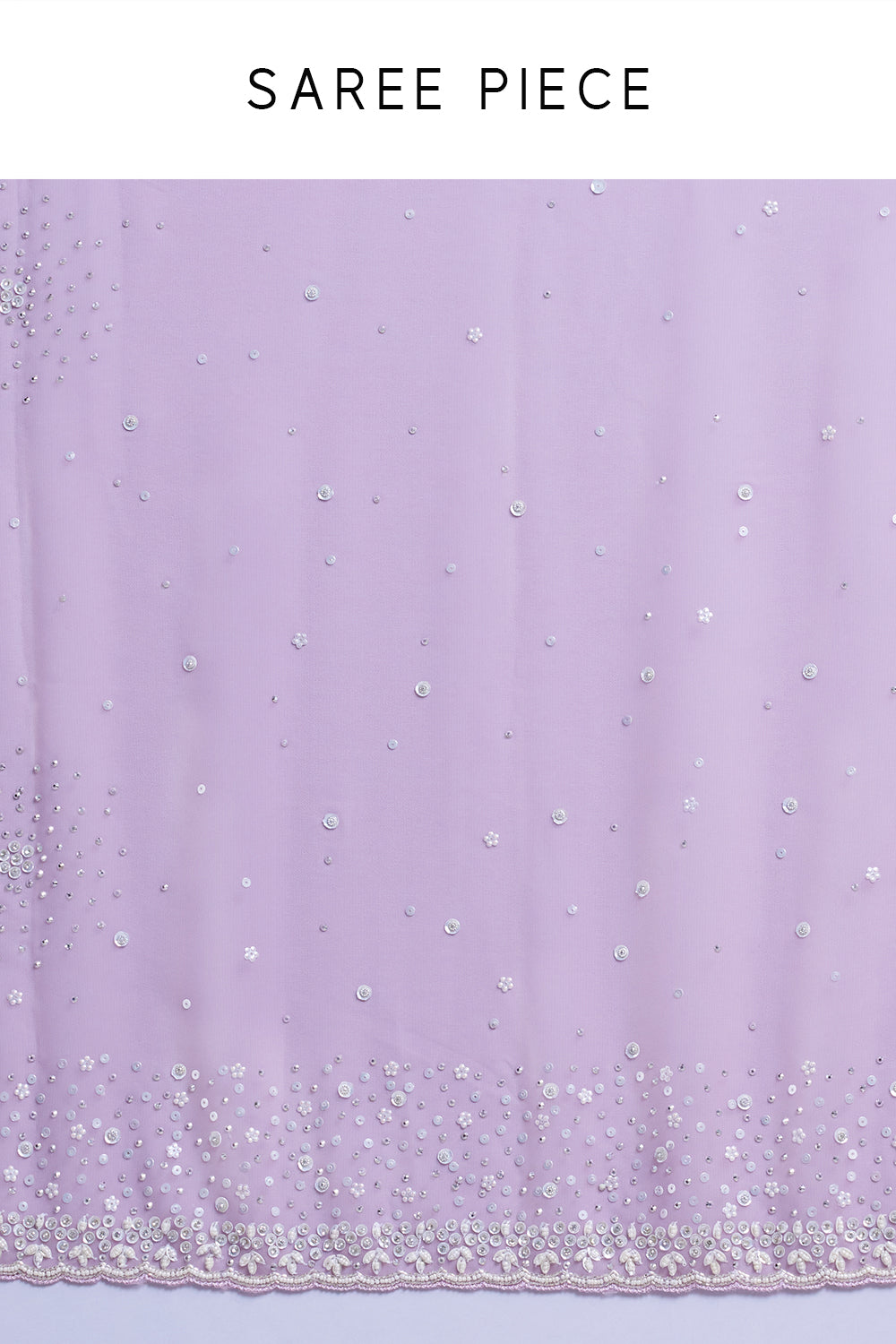 Lavender Shimmer Organza Saree with Sequin and Pearl Highlights