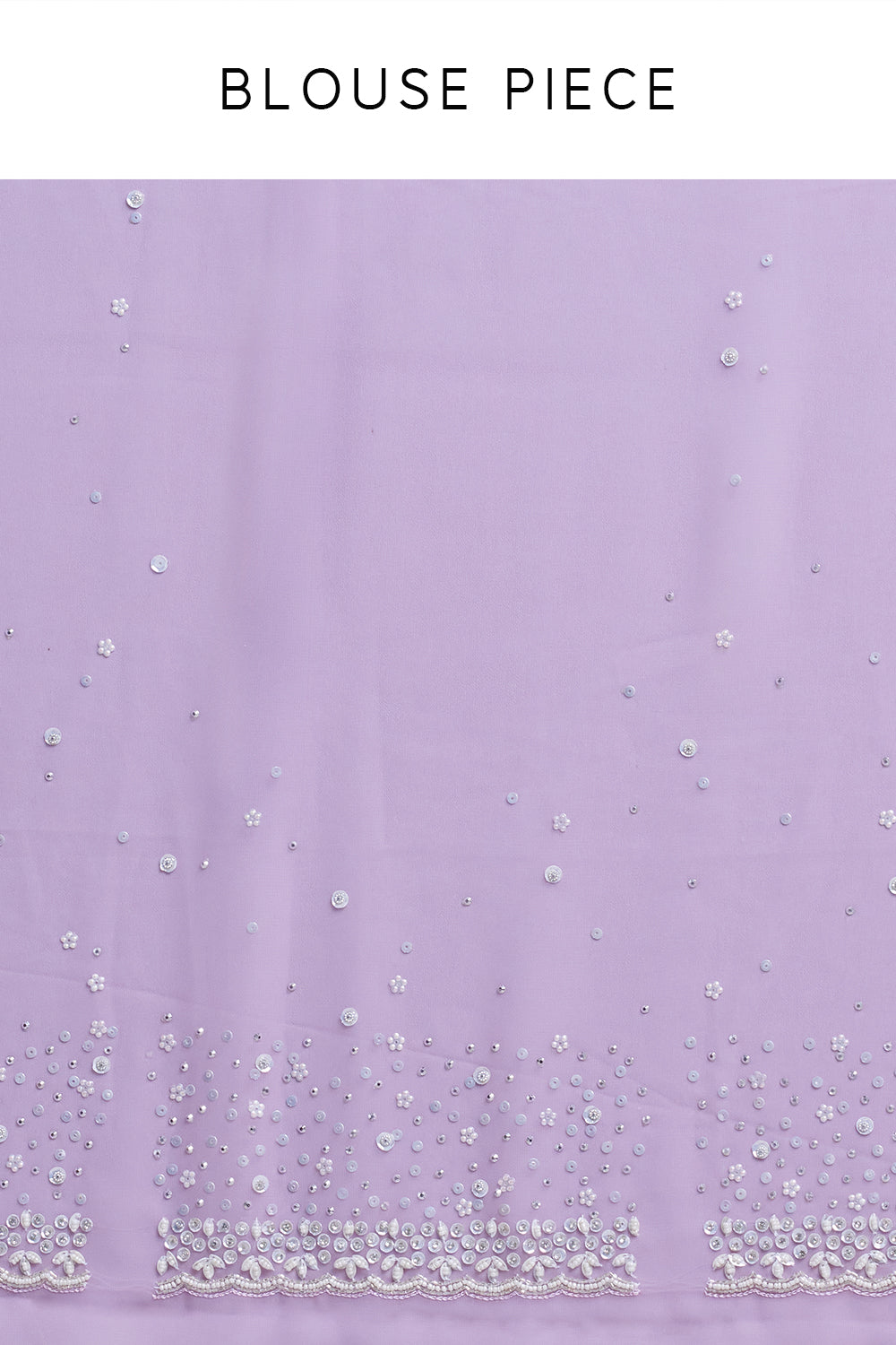 Lavender Shimmer Organza Saree with Sequin and Pearl Highlights