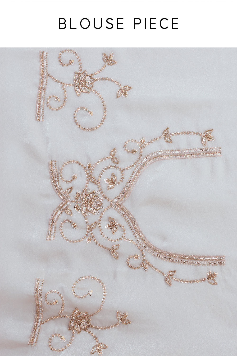 Light Gold Shimmer Organza Saree with Zari Work