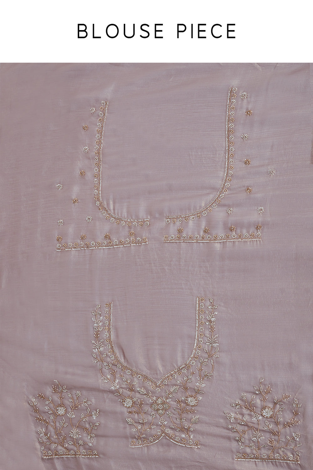 Light Mauve Cotton Silk Saree with Cutdana Work