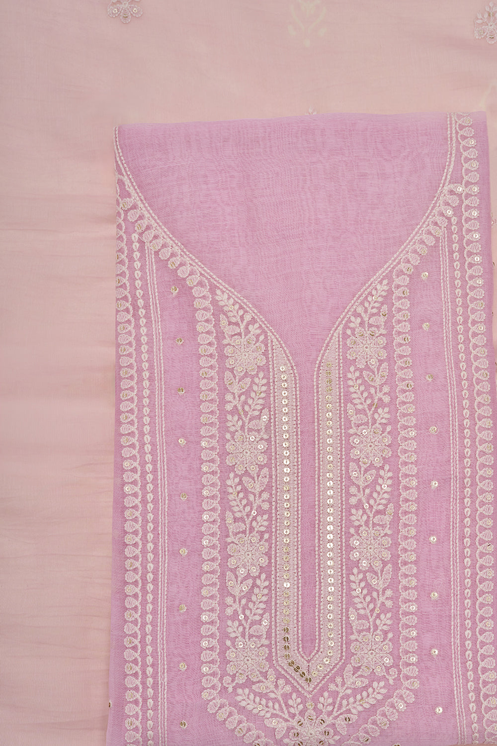 Light Pink Resham Embroidered Unstitched Suit Set