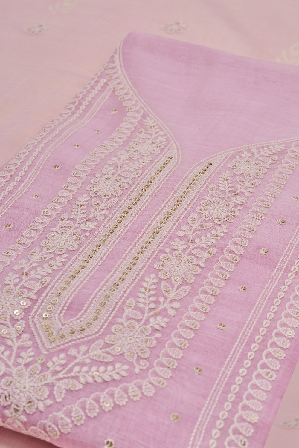 Light Pink Resham Embroidered Unstitched Suit Set
