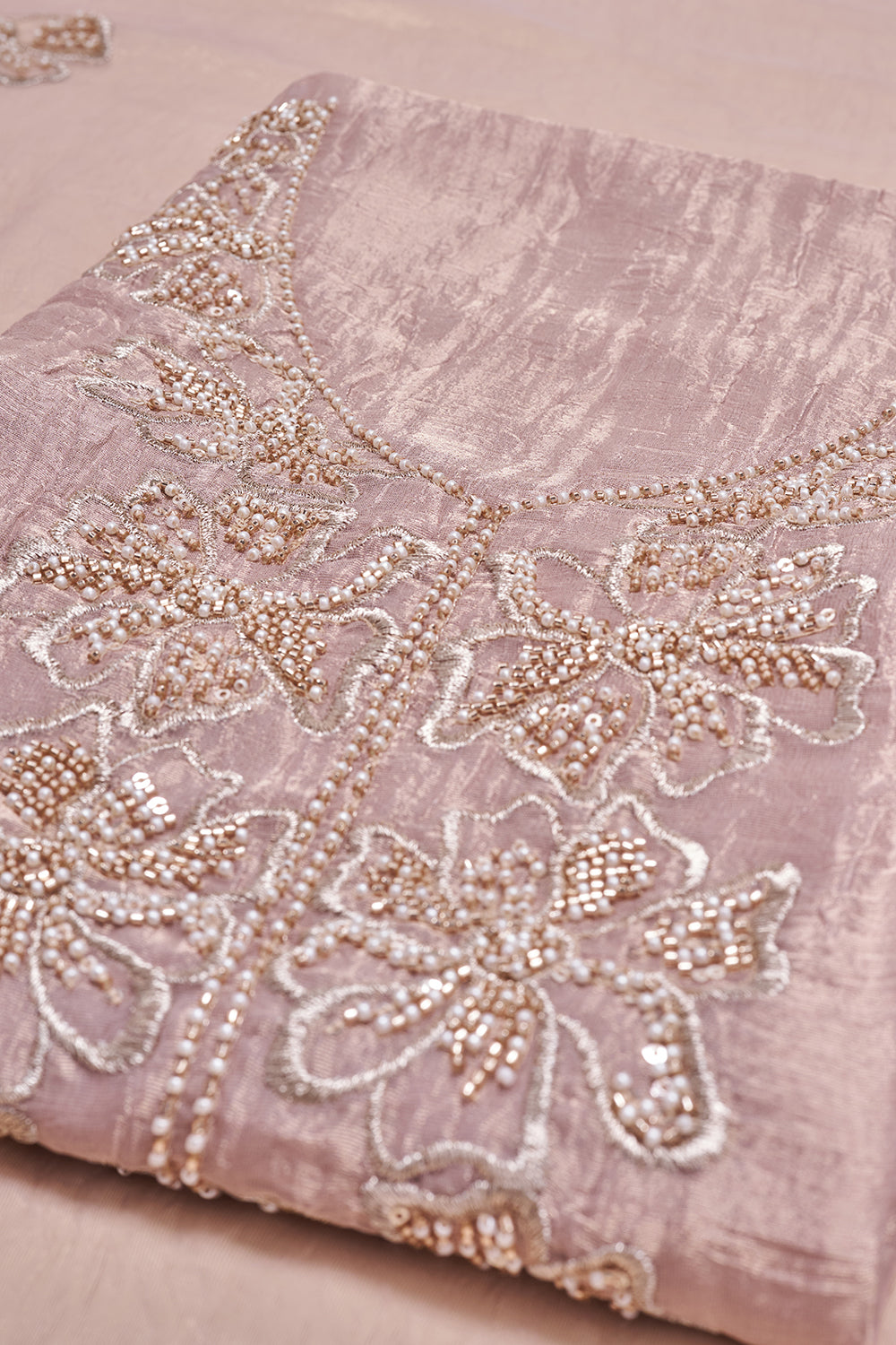 Lilac Floral Embroidered Unstitched Suit Set