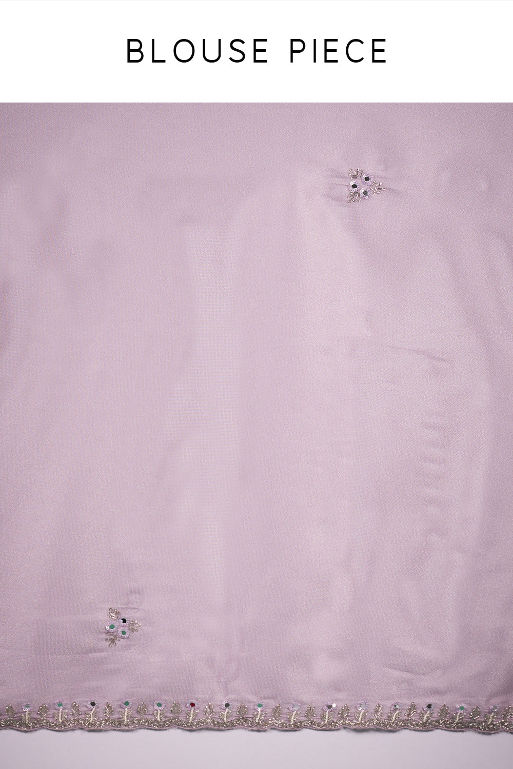 Lilac Shimmer Saree with Embroidered Border and Unstitched Blouse