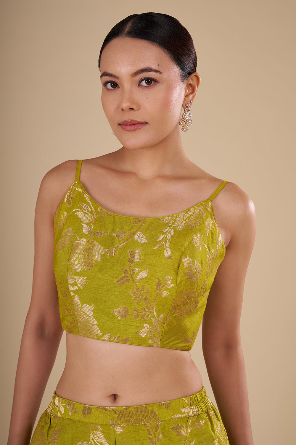 Lime Green Chinon Kaftan Co-ord Set