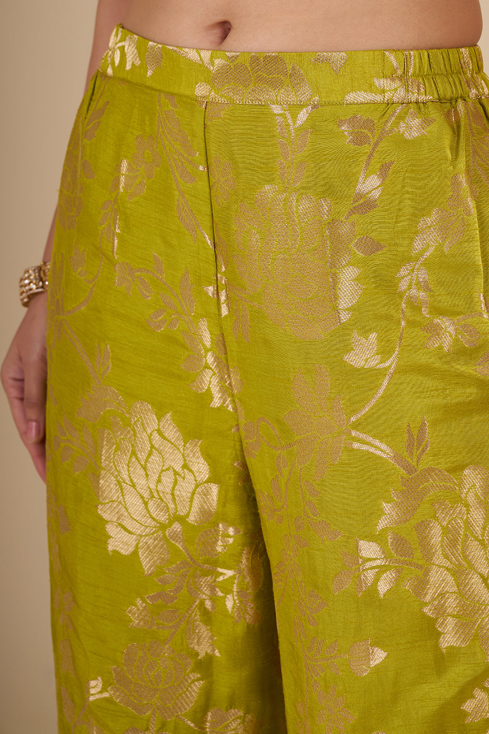 Lime Green Chinon Kaftan Co-ord Set