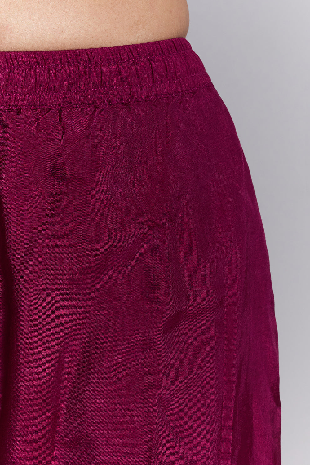 Magenta Silk Dupion Embroidered Anarkali Suit