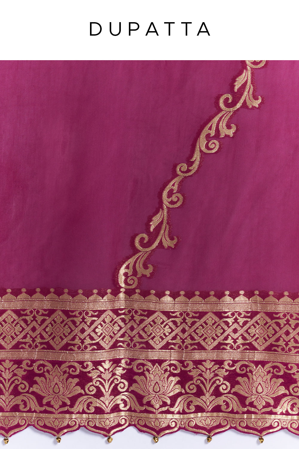 Magenta Silk Dupion Embroidered Anarkali Suit