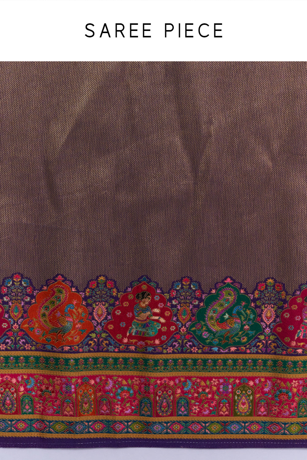 Maroon Banarasi Silk Saree with Paisley Pattern And Unstitched Blouse