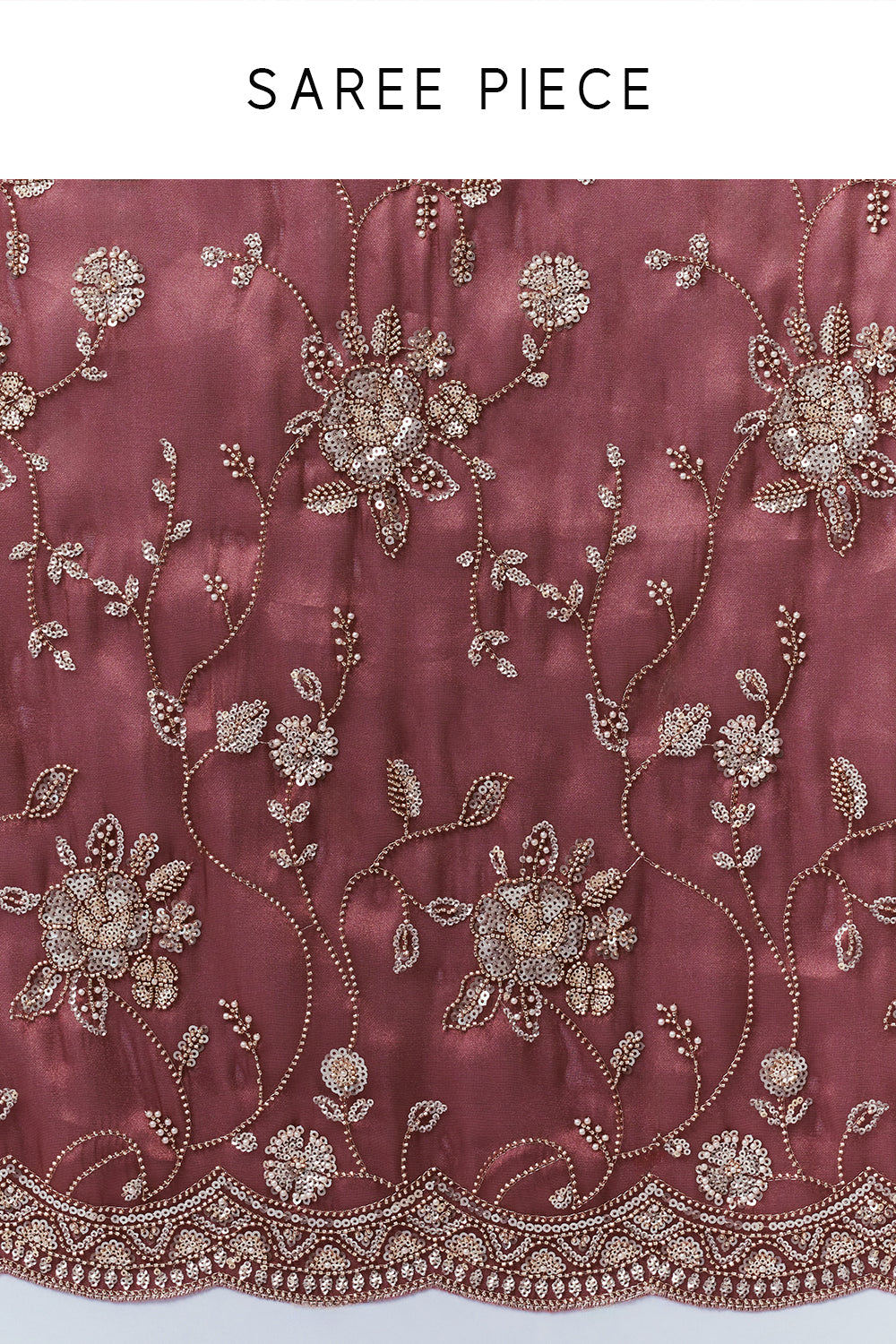 Maroon Glass Organza Saree with Cutdana Work