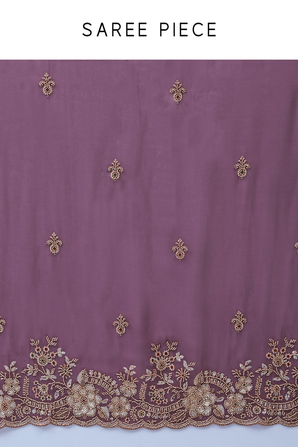 Mauve Shimmer Zari Tissue Saree with Sequins