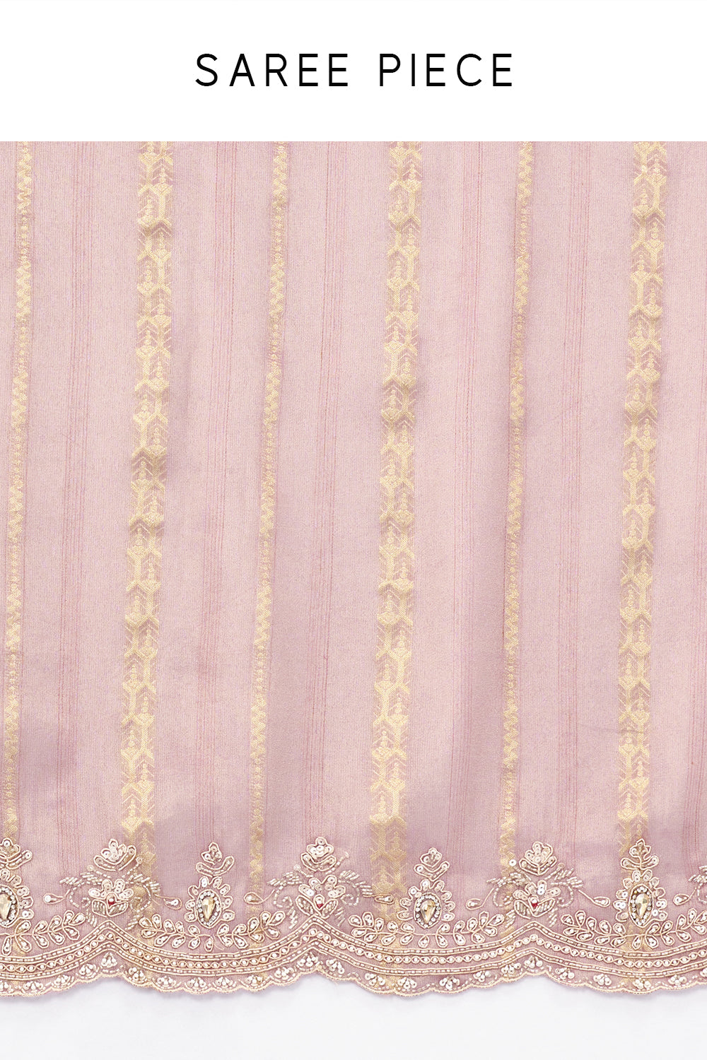 Mauve Tissue and Brocade Saree with Embellished Border