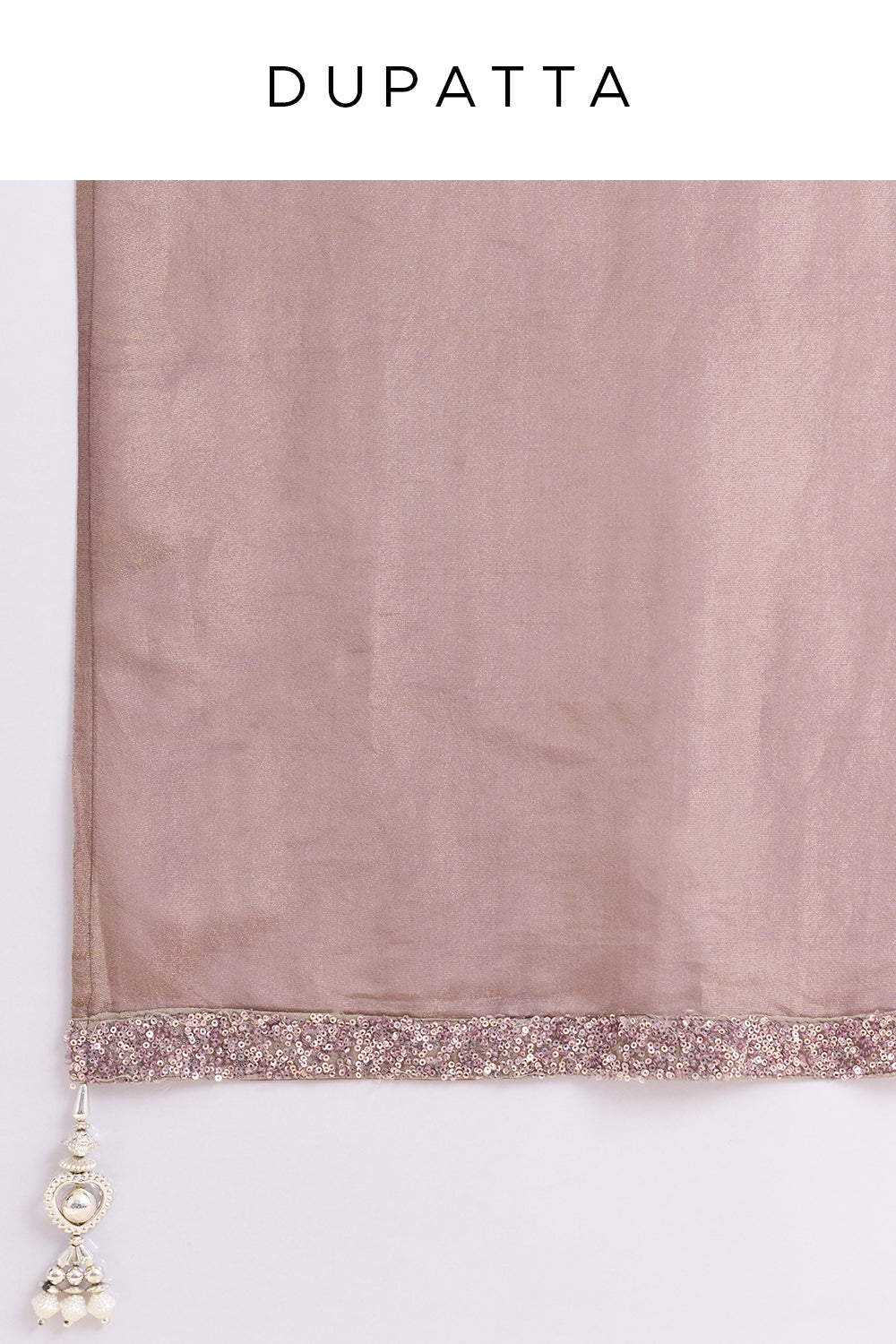 Mauve Tissue Shimmer Kurta Set with Resham Embroidery