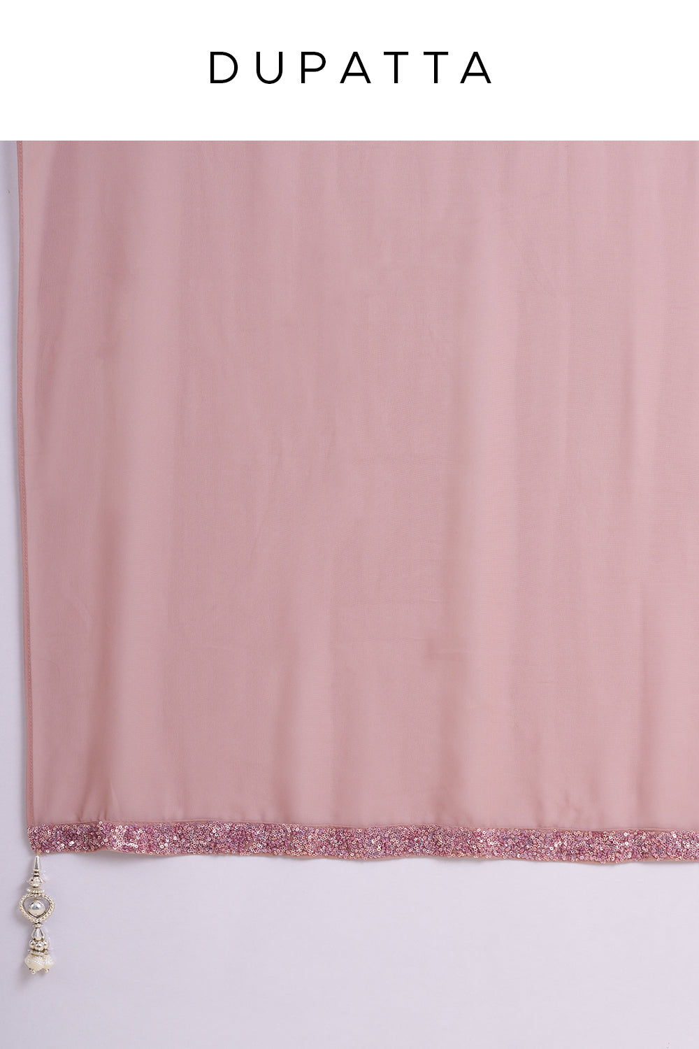Mauve Viscose Georgette Kurta Set with Sequin Embroidery
