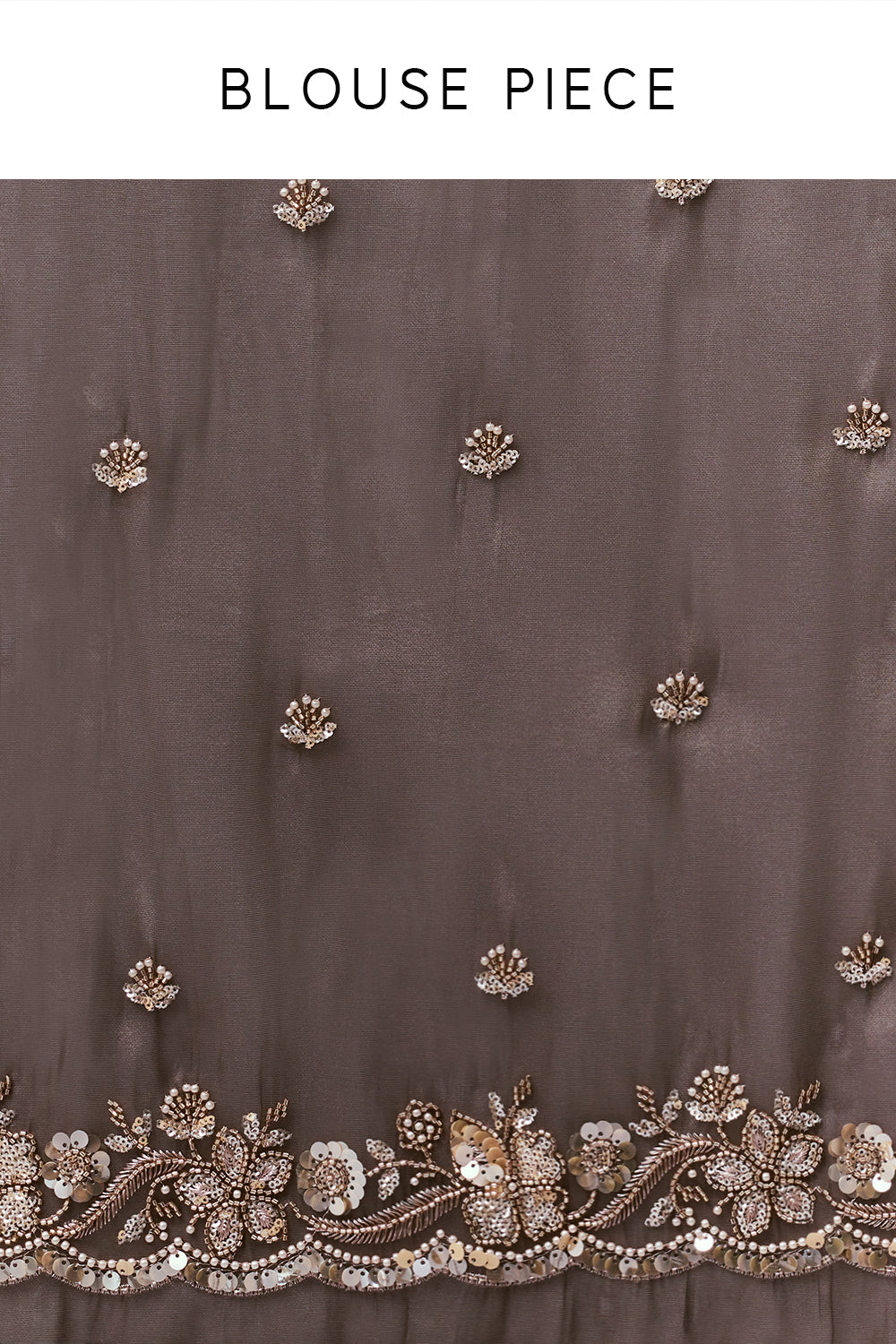 Metallic Bronze Shimmer Zari Tissue Saree with Cutdana Work