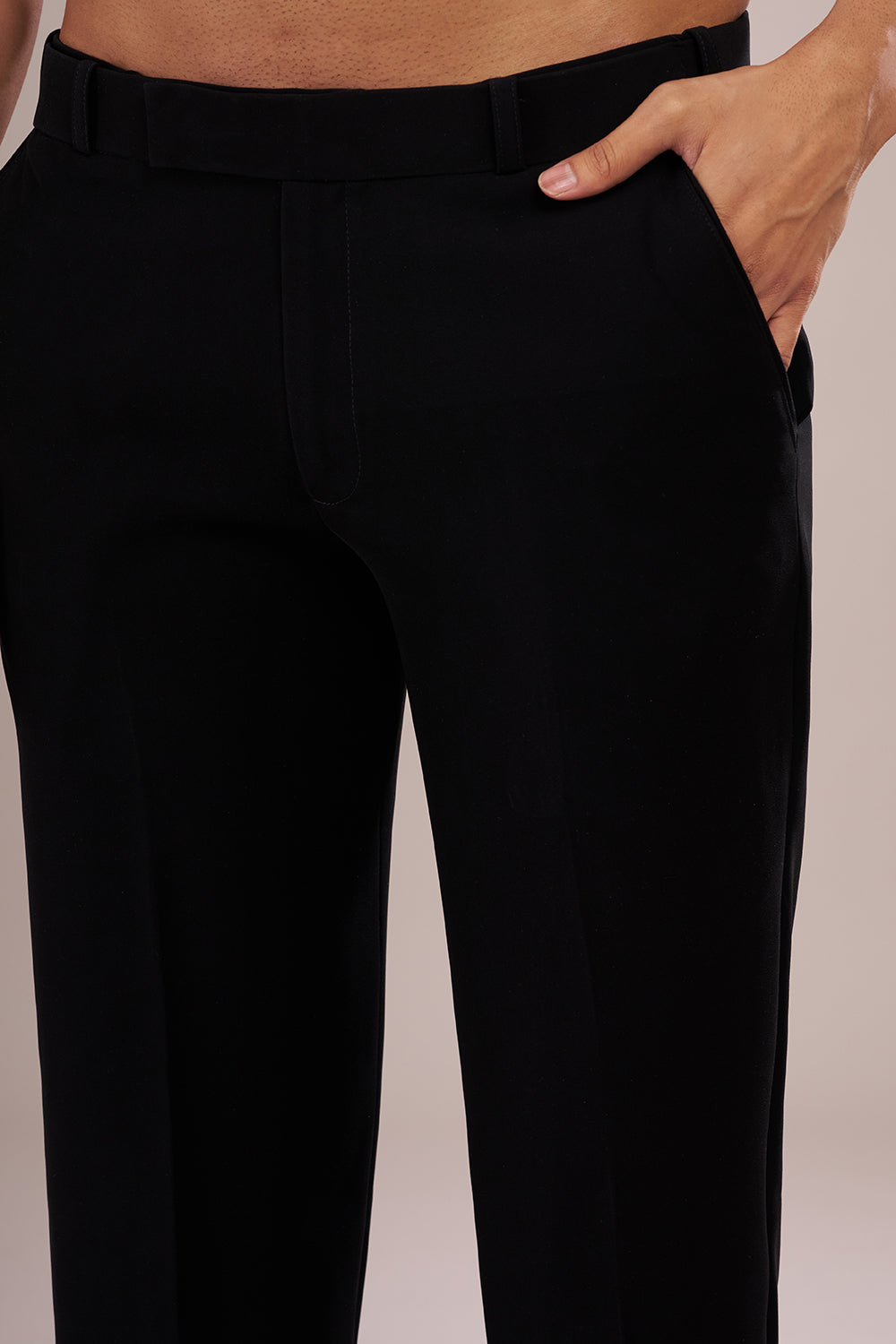 Midnight Black Men's Crepe Embellished Indo-Western Set
